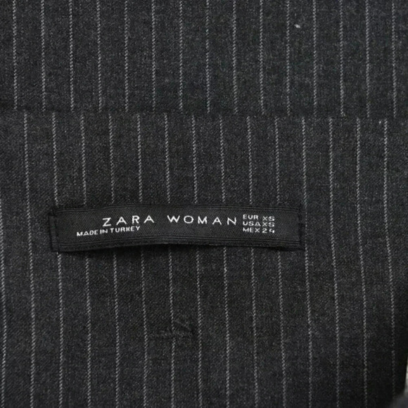 Zara Paper Bag Striped Pinstripe Pants High Waisted Gray Size XS - Picture 11 of 16